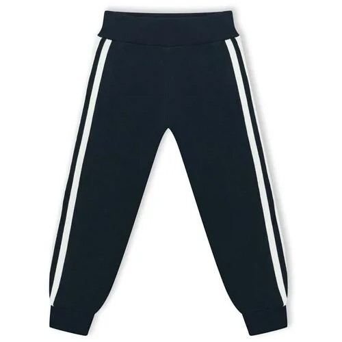 Спортивные брюки футер для мальчиков RONDA Лампас, рост 98, темно-синий