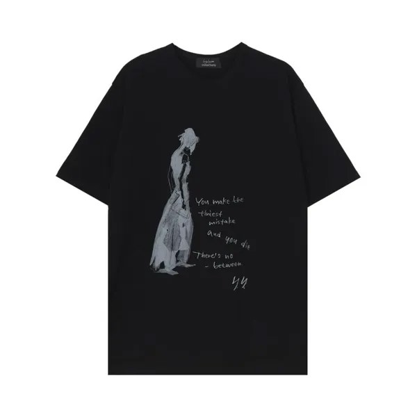 Футболка Yohji Yamamoto Short-Sleeve Printed T-Shirt, черный