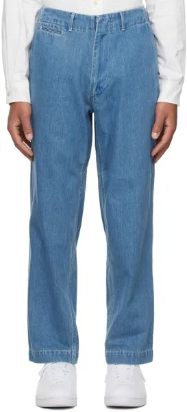 Широкие джинсы цвета индиго Nanamica
