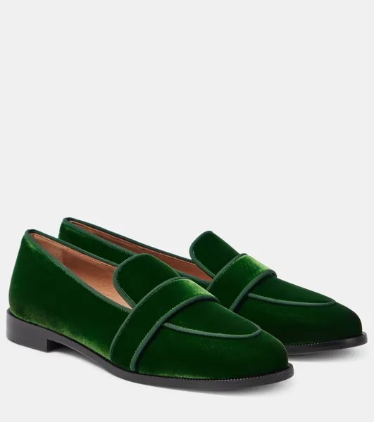 Бархатные мокасины Martin Aquazzura, цвет malachite