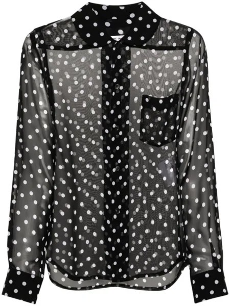 Comme Des Garçons рубашка в горох с длинными рукавами, черный