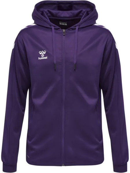 Толстовка Hummel Hoodie Hmlcore Xk Poly Zip Hood Sweat, цвет ACAI/WHITE