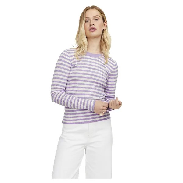 Свитер Jack & Jones Jodi Tight Stripe JJXX Crew Neck, фиолетовый