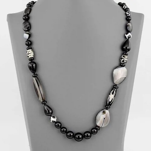 Бусы Minera, оникс, агат, длина 68 см