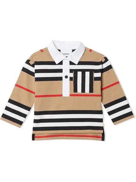 Burberry Kids рубашка поло в полоску Icon Stripe