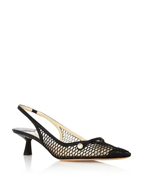Женские туфли-лодочки Amita 45 на каблуке-рюмке с открытой пяткой Jimmy Choo, цвет Black