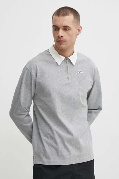 Хлопковый лонгслив Court Sport Reebok, серый