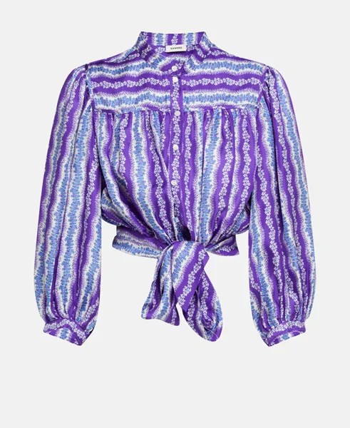 Шелковая блузка-рубашка Sandro, фиолетовый