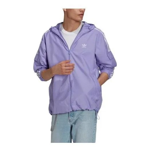 Куртка adidas Original Adicolor Classics 3-Stripes Fullzip Windbreaker Jacket 'Light Purple', фиолетовый