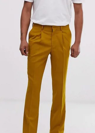 Узкие строгие брюки горчичного цвета Heart & Dagger-Желтый