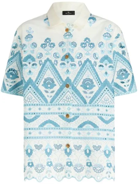 ETRO рубашка с английской вышивкой, белый