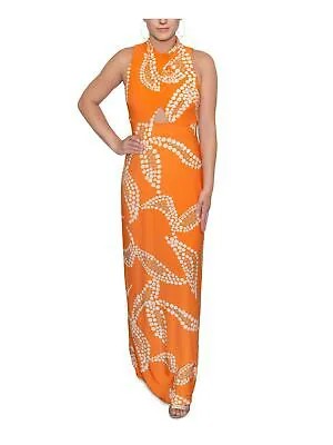 RACHEL ROY Женское оранжевое вечернее платье макси без рукавов с разрезом сзади и лямкой на шее S