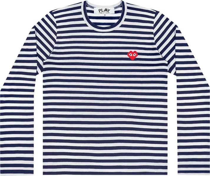 Футболка Comme des Garçons PLAY Striped Long-Sleeve T-Shirt 'Navy/White', синий