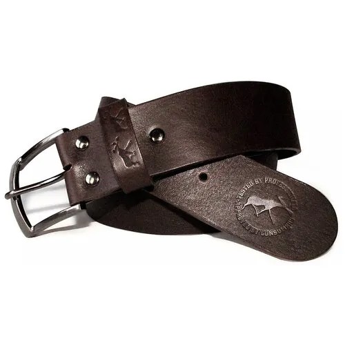 Мужской кожаный ремень ручной работы BG belt, Dark Brown (105)