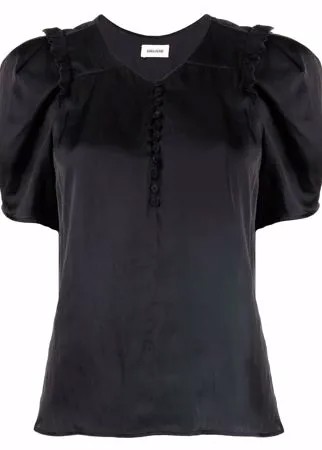 Zadig&Voltaire атласная блузка с объемными рукавами