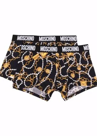 Moschino комплект из двух боксеров с принтом