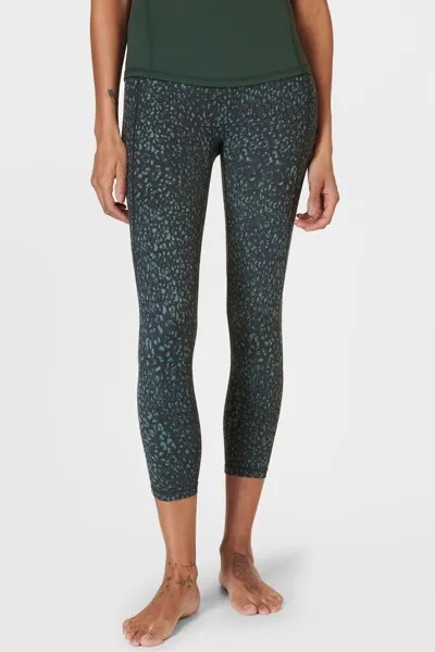 Супермягкие ультралегкие леггинсы для йоги размером 7/8 Sweaty Betty, зеленый