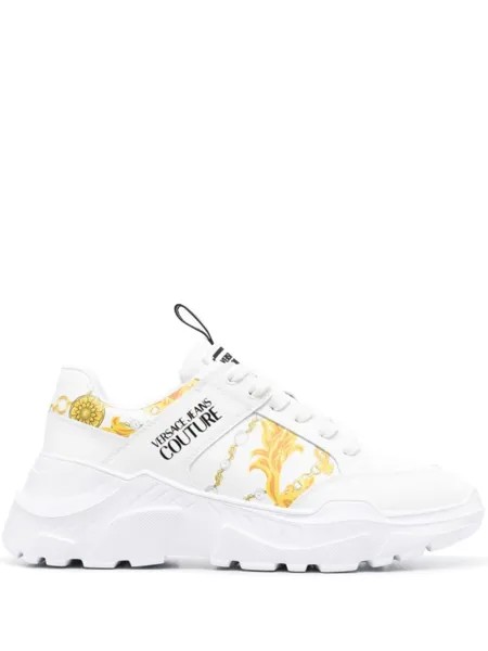 Versace Jeans Couture кроссовки с принтом, белый