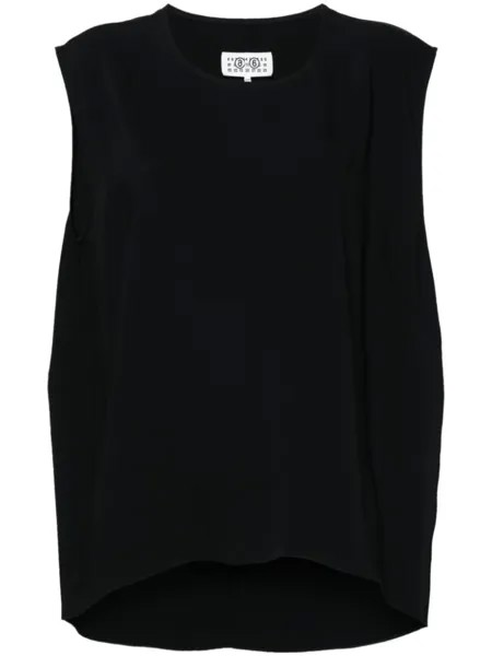 MM6 Maison Margiela топ с декоративной строчкой, черный