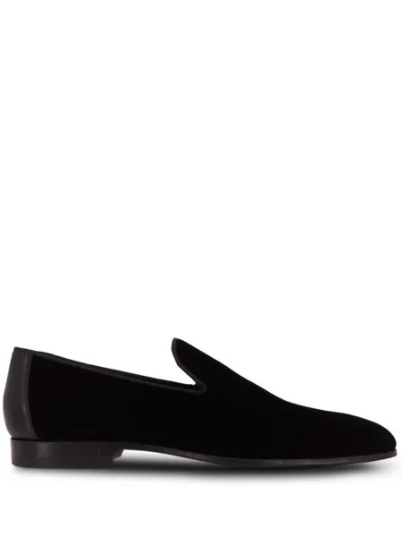 Magnanni бархатные лоферы с миндалевидным носком, черный