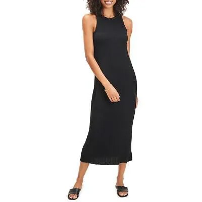 Великолепное женское черное дневное платье-футляр макси с боковым разрезом S BHFO 8937