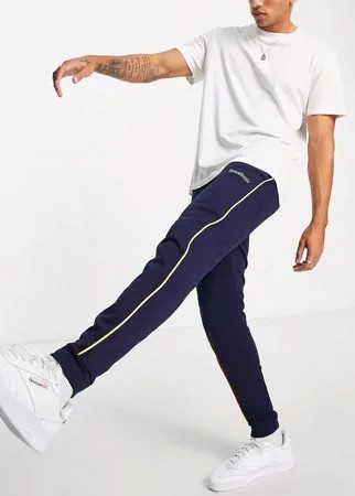 Темно-синие джоггеры с логотипом и отделкой кантом Reebok Classics-Темно-синий