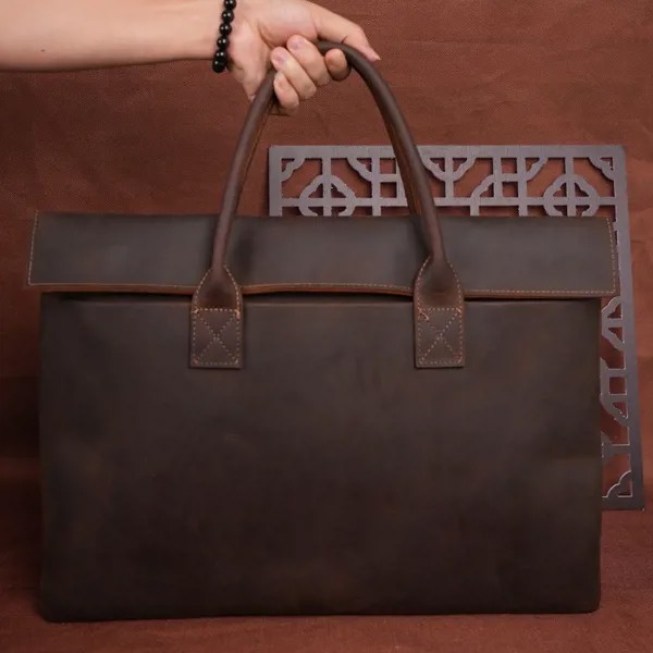 AETOO Европейская и американская ретро деловая кожаная сумка для ноутбука 17 дюймов crazy horse кожаный вместительный портфель для мужчин