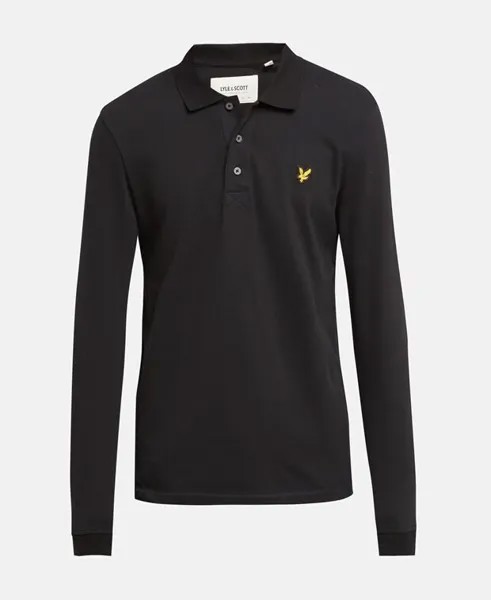 Рубашка-поло с длинными рукавами Lyle & Scott, черный