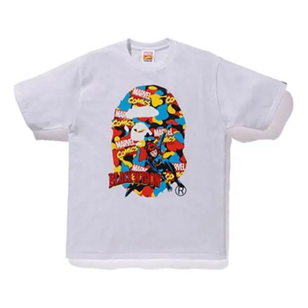 Футболка BAPE Marvel Crossover Black Printing Short Sleeve t Unisex White, белый