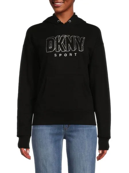 Толстовка с блестящим логотипом Dkny, цвет Black Silver