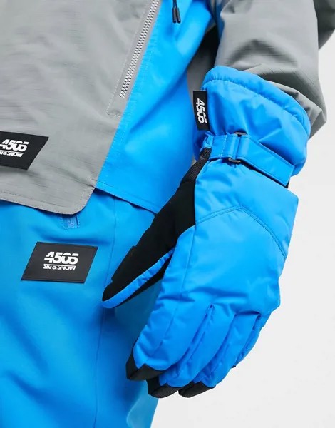 Голубые лыжные перчатки ASOS 4505-Голубой