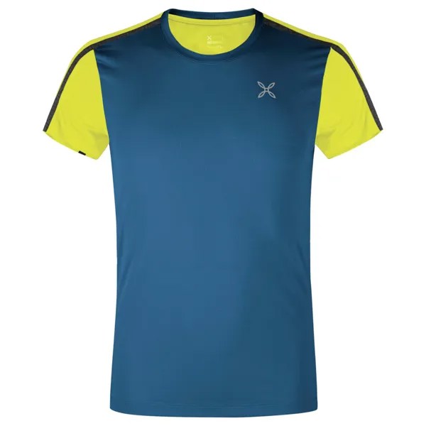 Беговая рубашка Montura Shadow T Shirt, цвет Deep Blue/Verde Lime