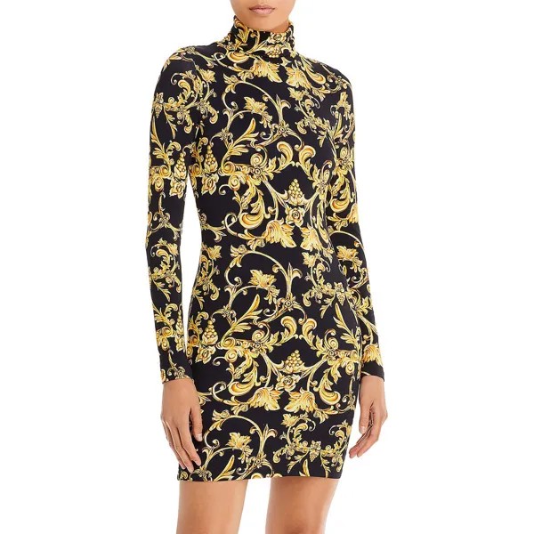Женское платье миди длиной до колена с воротником-стойкой Alice and Olivia, цвет Florence Scroll
