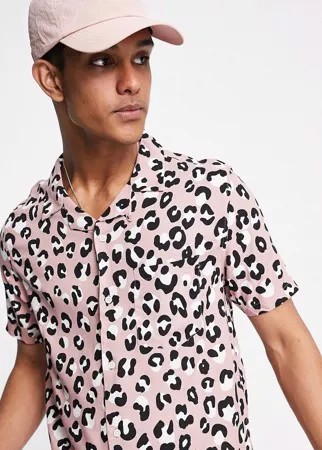 Рубашка со звериным принтом Topman-Розовый цвет