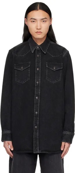 Черная джинсовая рубашка с карманами с клапанами Acne Studios