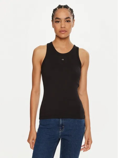 Топ приталенного кроя Calvin Klein, черный
