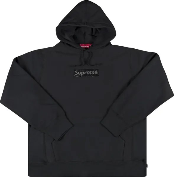 Толстовка Supreme x Swarovski Box Logo Hooded Sweatshirt 'Black', черный