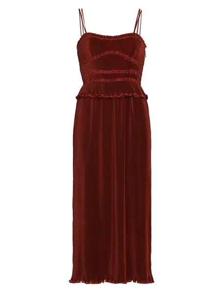 Многоярусное платье-миди Brisha Derek Lam 10 Crosby, цвет terracotta
