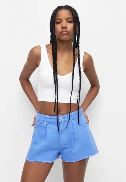 Джинсовые шорты PULL&BEAR, синий