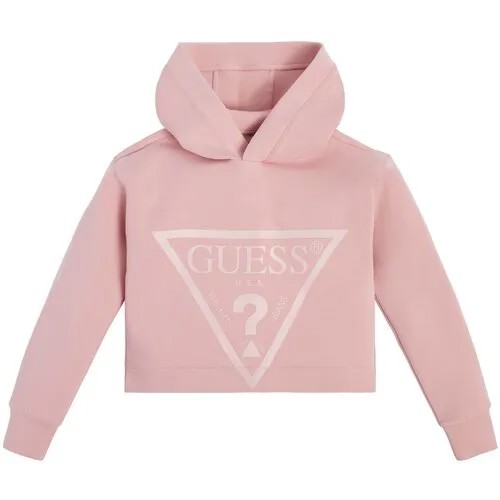 Толстовка GUESS, капюшон, без карманов, размер 152, розовый