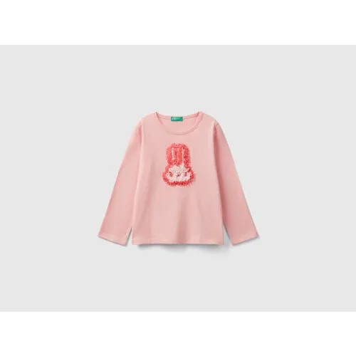 Лонгслив UNITED COLORS OF BENETTON, размер 110 (XS), розовый