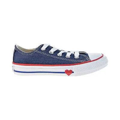 Converse Chuck Taylor All Star Oxford Little Kids Shoes Navy-Enamel Red 363704F