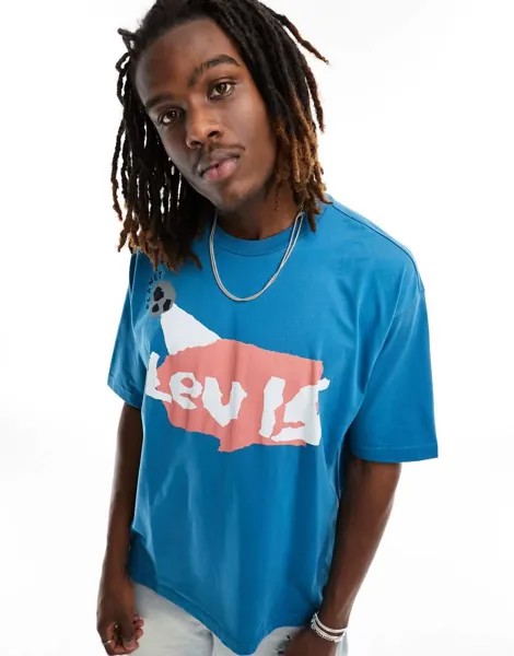 Синяя футболка Levi's Skate с логотипом на груди
