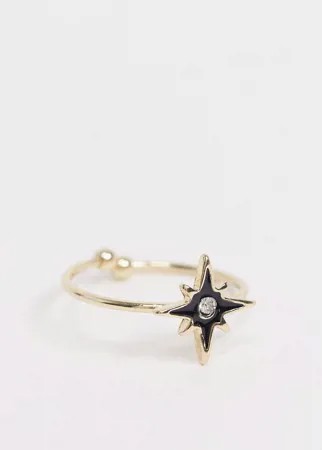 Кольца с черно-золотистой подвеской-звездой French Connection-Золотой