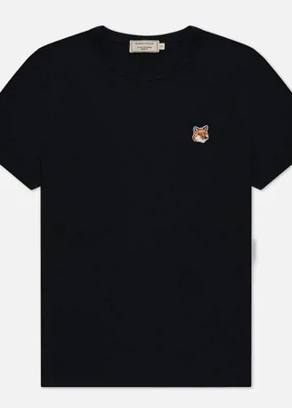 Женская футболка Maison Kitsune Fox Head Patch, цвет чёрный, размер S