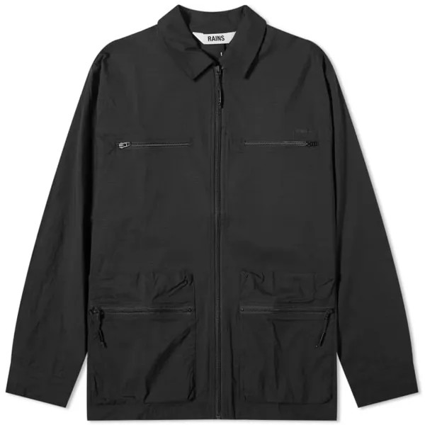 Толстовка RAINS Tomar Zip Overshirt, черный
