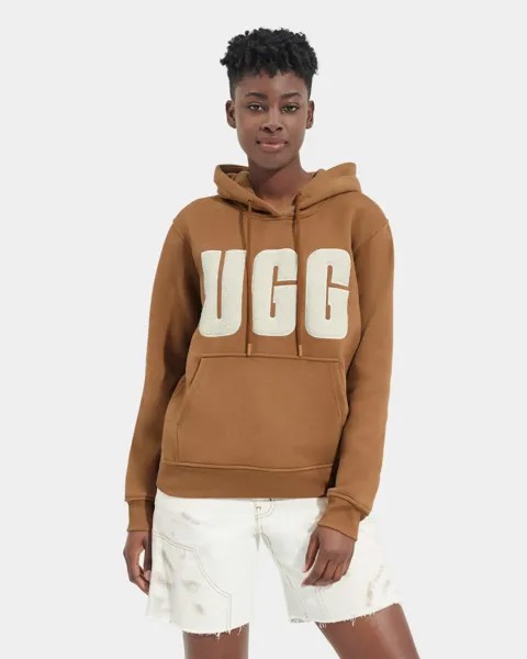 Толстовка Rey UGGfluff Logo Hoodie UGG, коричневый