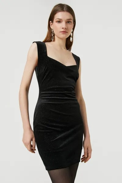 Женское платье антрацитового цвета Koton, черный