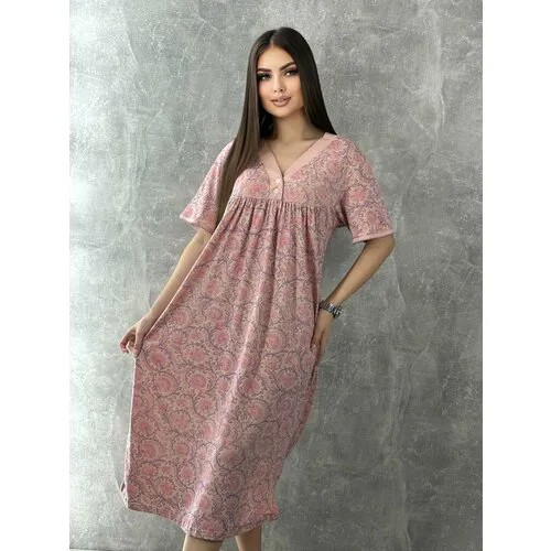 Сорочка , размер 5XL, темно-розовый