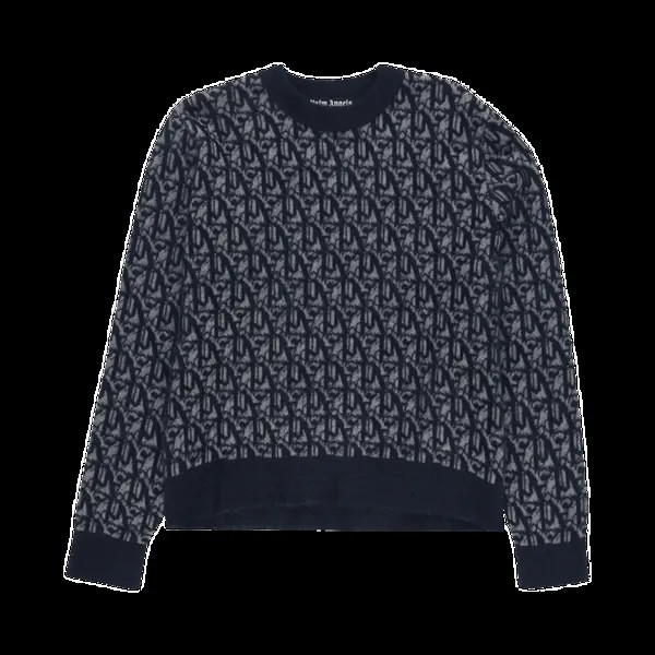 Свитер Palm Angels Monogram Jacquard 'Grey/Black', серый